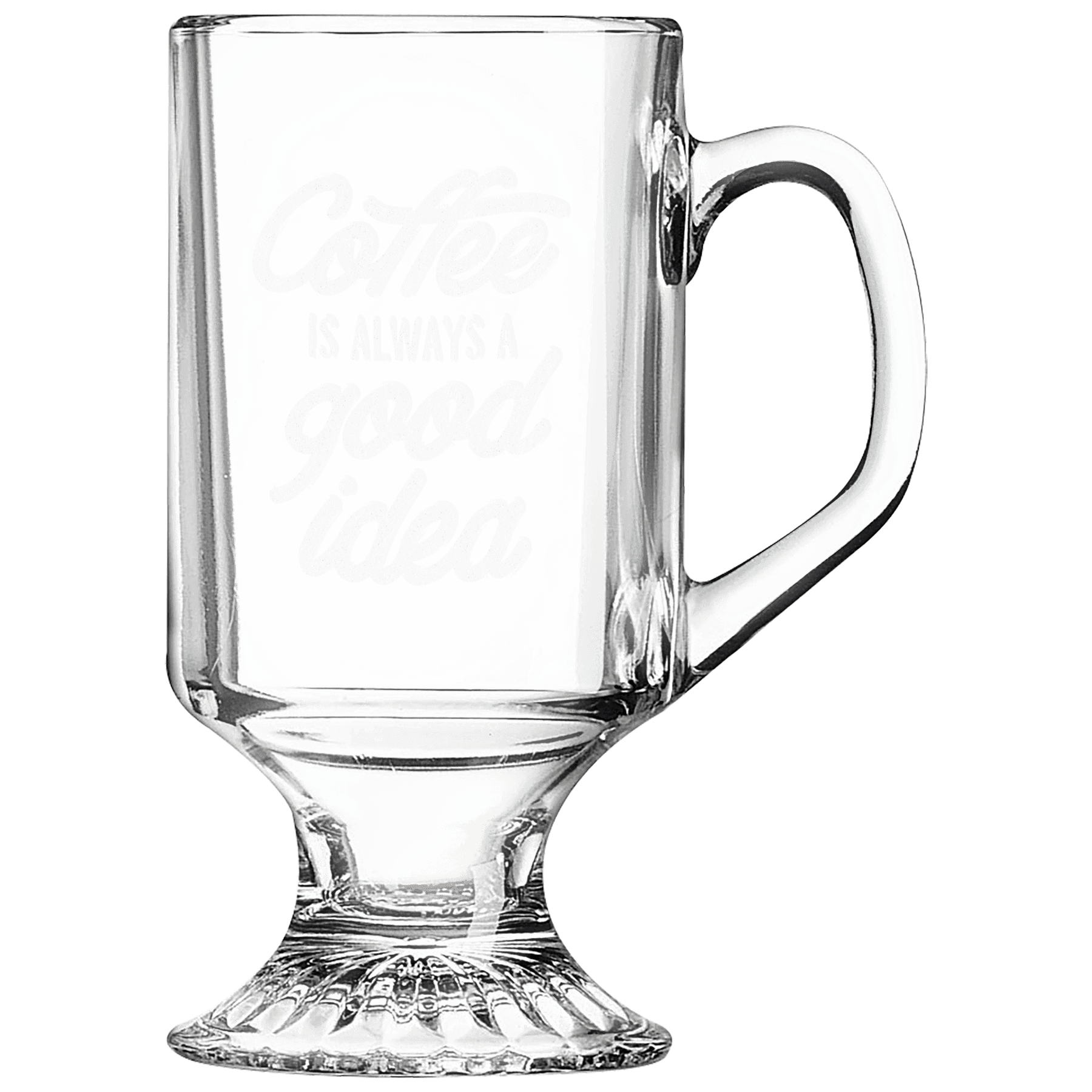 Polar Camel Glass Barware 10 oz. Clear Footed Coffee Mug