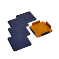 Set Of 4 Leatherette Coasters - Navy