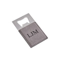 Grey Leatherette Bottle Opener - 3.5
