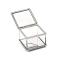 Square Glass Box With Hinged Cover, 3.25