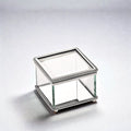 Square Glass Box With Hinged Cover, 3.25