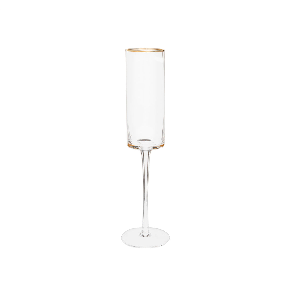 Gold-Rim Champagne Flutes Set - 8 oz