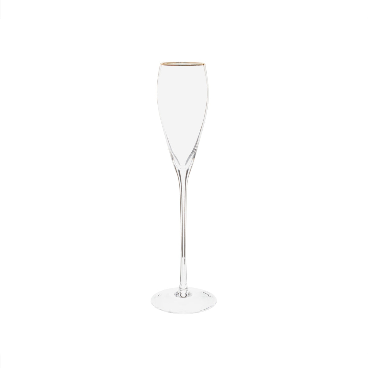 Gold-Rim Tapered Champagne Flutes Set - 8 oz