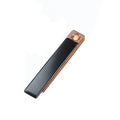 Flameless Rectangular Metal Trim Lighter Black