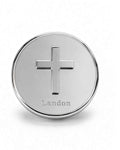 Round Covered Box With Cross On Lid