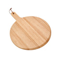 Rubberwood Pizza Board with Handle - 13.5
