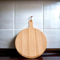 Rubberwood Pizza Board with Handle - 13.5