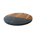 Black Marble and Acacia Wood Round Board - 12