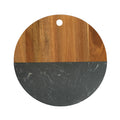 Black Marble and Acacia Wood Round Board - 12