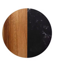 Set Of 4 Black Marble and Acacia Wood 4