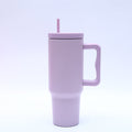 40 oz. Stainless Steel Modern Tumbler with Handle & Straw - Lavender