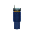 30 Oz Stainless Steel Tumbler with Straw - Navy