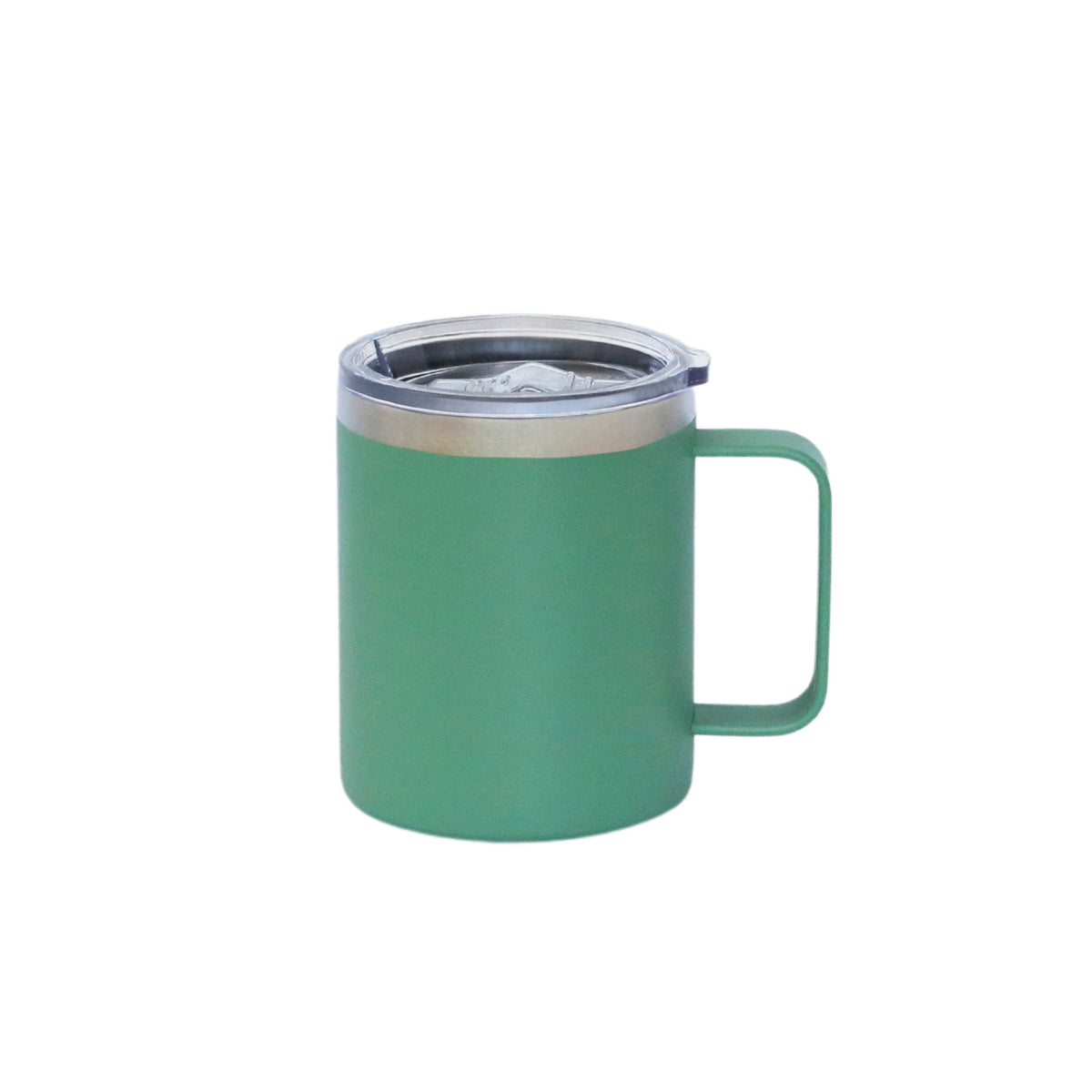 12 Oz Stainless Steel Travel Mug with Handle - Green