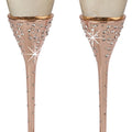 Galaxy Rose Gold Champagne Flutes Set