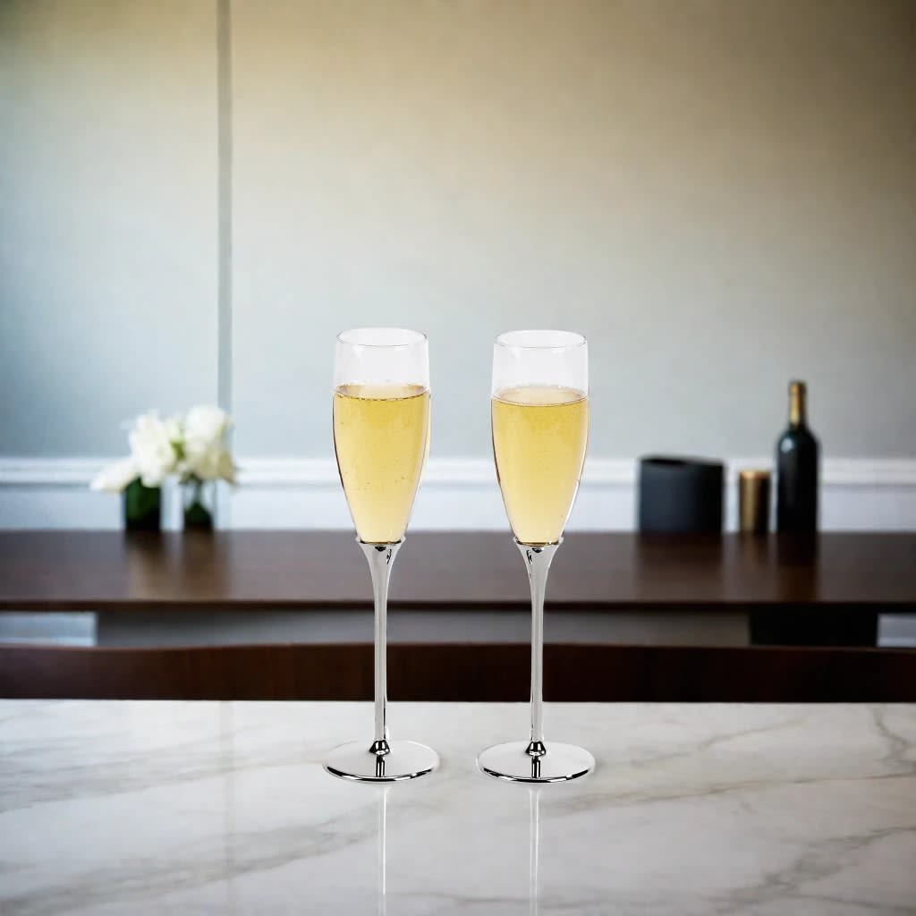 Boston Champagne Toasting Flutes Set