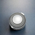 Silverplated Round Antique-Style Box with Beaded Detail, 3