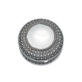 Silverplated Round Antique-Style Box with Beaded Detail, 4.5