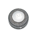 Silverplated Round Antique-Style Box with Beaded Detail, 4.5