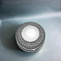 Silverplated Round Antique-Style Box with Beaded Detail, 4.5