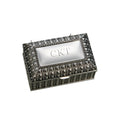 Silverplated Rectangular Box with Beaded Antique Design, 2.25