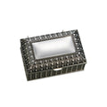 Silverplated Rectangular Box with Beaded Antique Design, 2.25