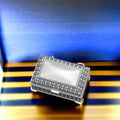 Silverplated Rectangular Box with Beaded Antique Design, 2.25