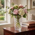 Optic Crystal Vase With Medallion Ll Pattern, 7.75