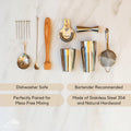 Stainless Steel Mixologist Bar Set (14-Piece) Dishwasher safe