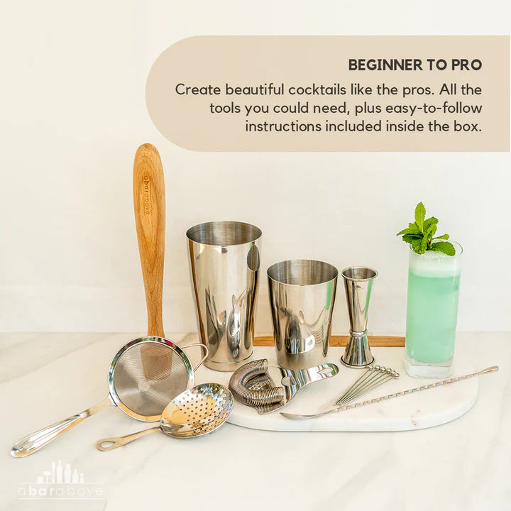 Complete stainless steel cocktail tool set