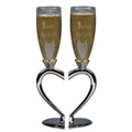 Toasting Goblets With Heart Shaped Separating Base & Stem