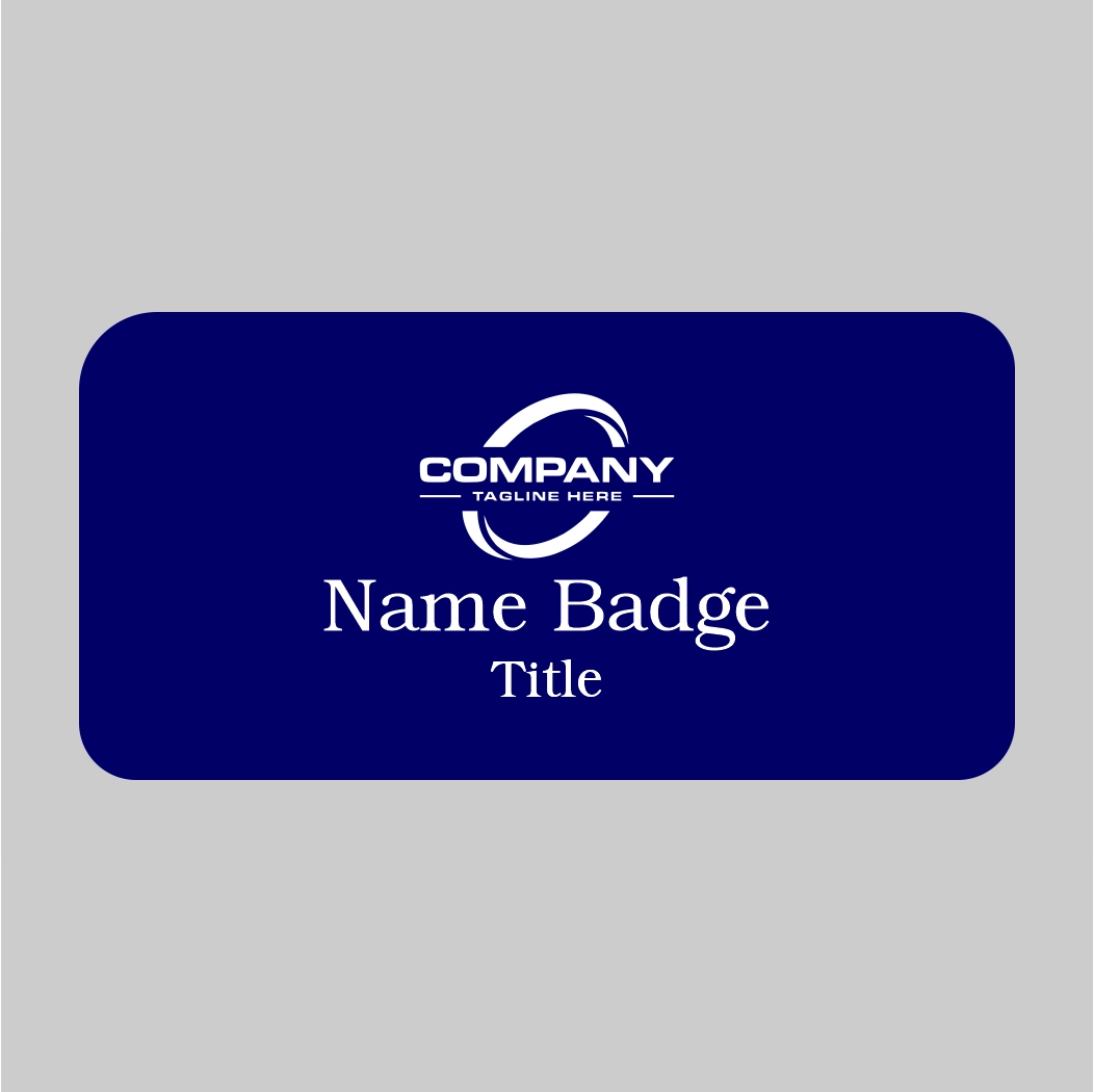 3X1.5 Navy on White Name Tag Double Back