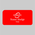 3X1.5 Red on White Name Tag Double Post Back