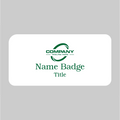 3X1.5 White on Green Name Tag Double Post Back