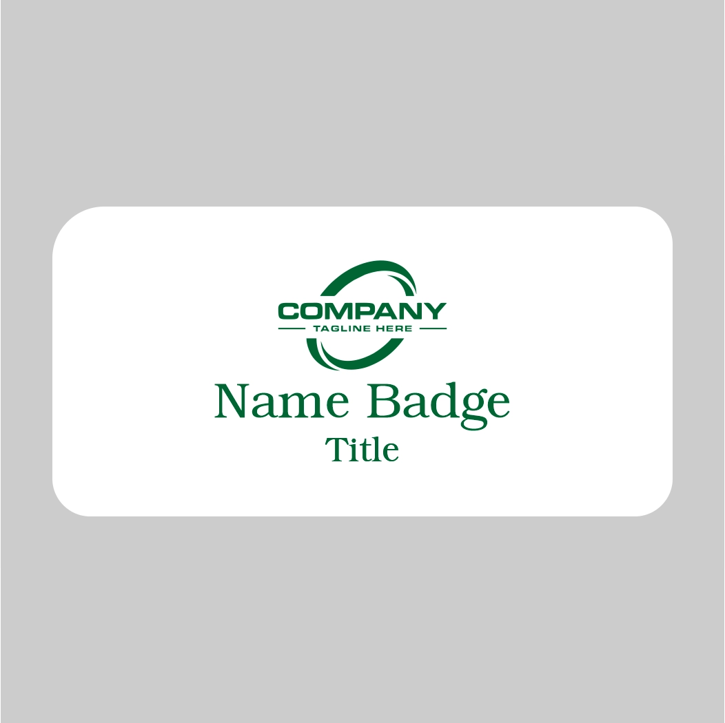 3X1.5 White on Green Name Tag Double Post Back
