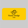 3X1.5 Yellow on Black Name Tag Double Post Back
