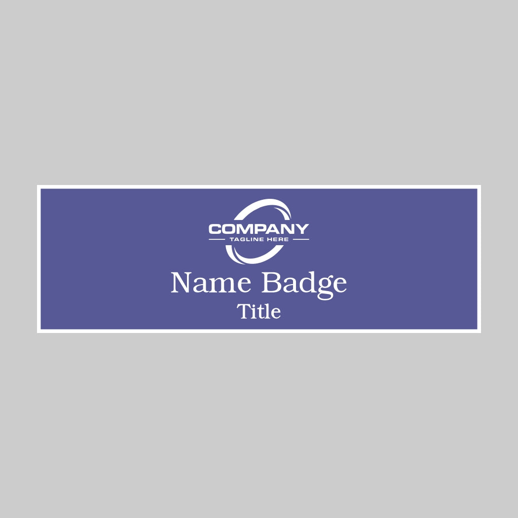 3x1 Purple on White Name Tag Double Post Back