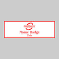3x1 White on Red Name Tag Double Post Back