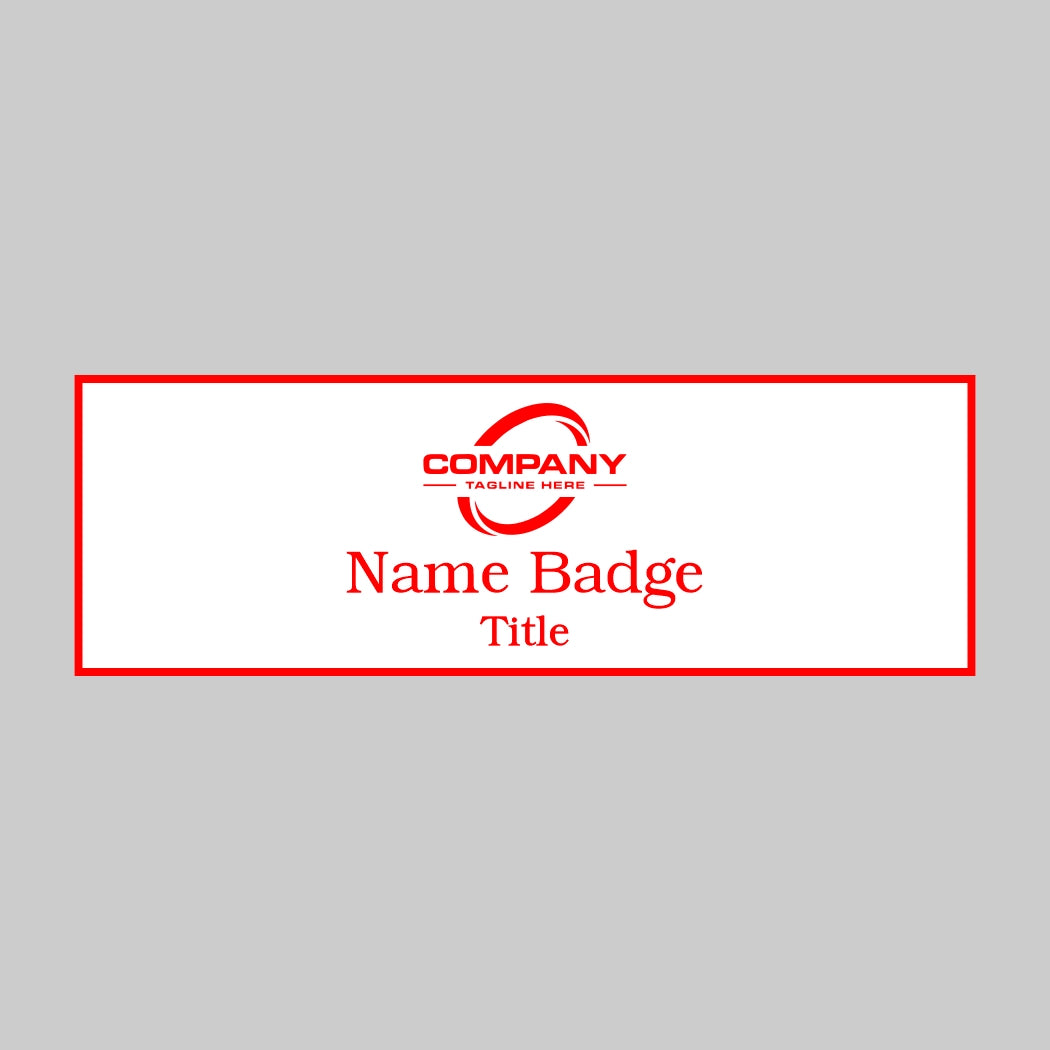 3x1 White on Red Name Tag Double Post Back