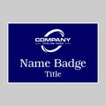 3X2 Navy on White Name Tag Double Post Back