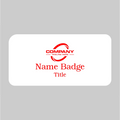 3X1.5 White on Red Name Tag Pin Back