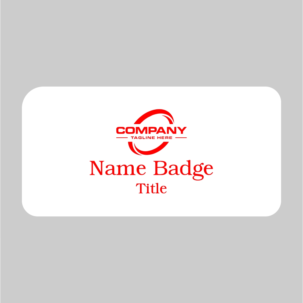 3X1.5 White on Red Name Tag Pin Back