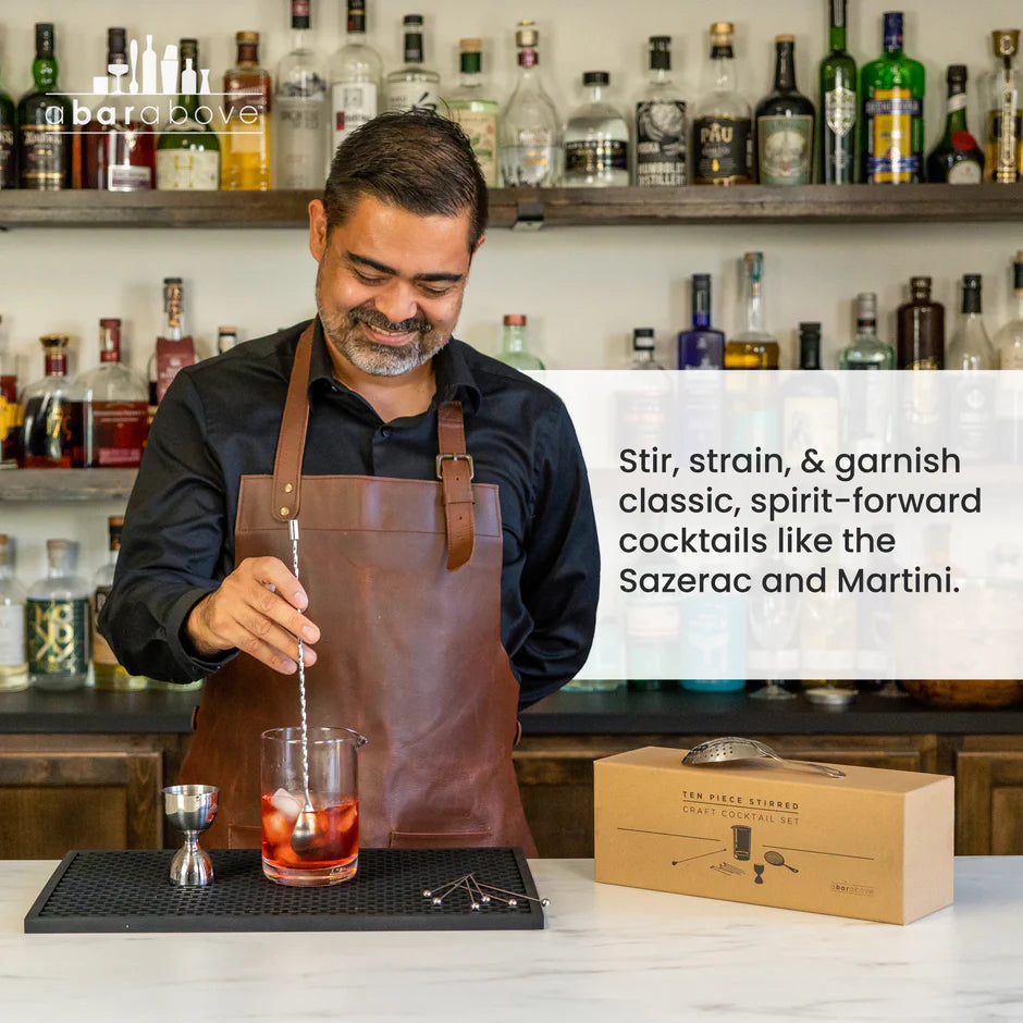Bartender using bar spoon