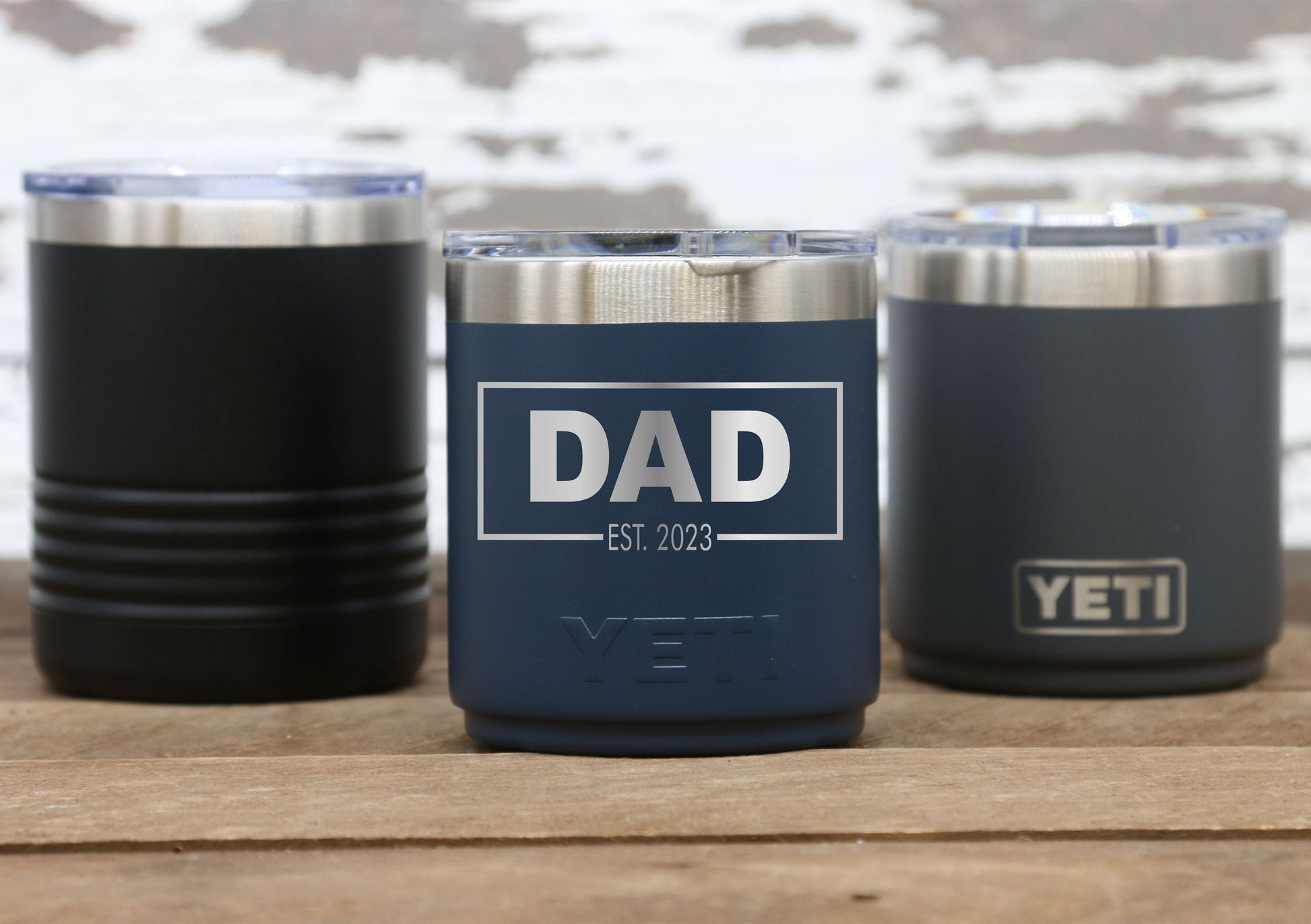 Lowball YETI Laser Engraved Custom Engraved for Dad, Established, New Dad, Father&#39;s Day