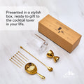 beautiful Stainless Steel 10-Piece Stirred Craft Cocktail Set.