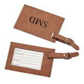 Leatherette Luggage Tag, Caramel 2.75