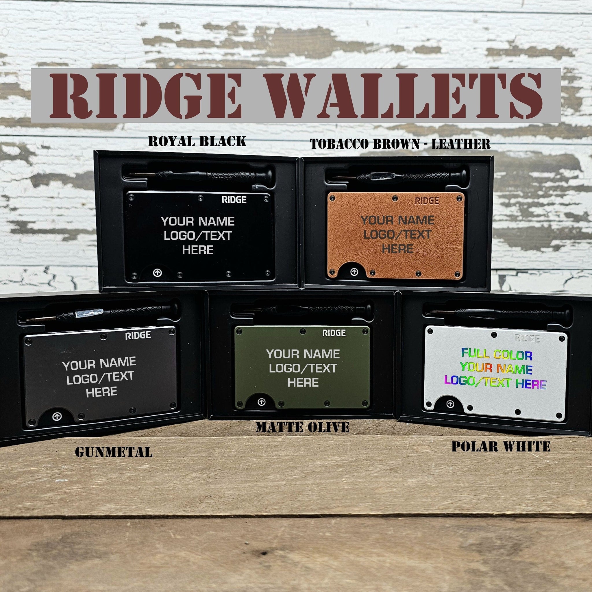 Custom Engraved Ridge Wallets