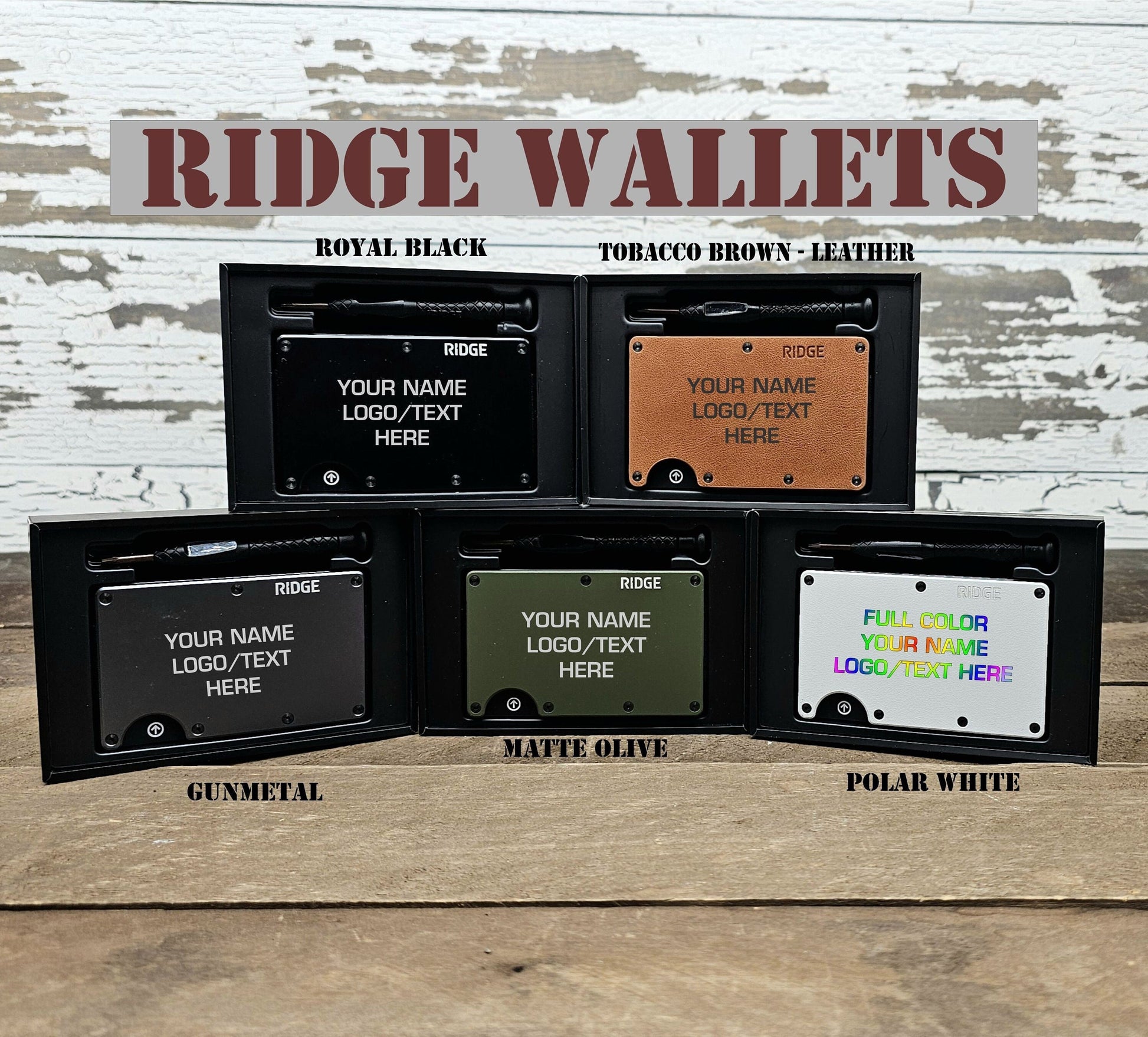 Custom Engraved Ridge Wallets