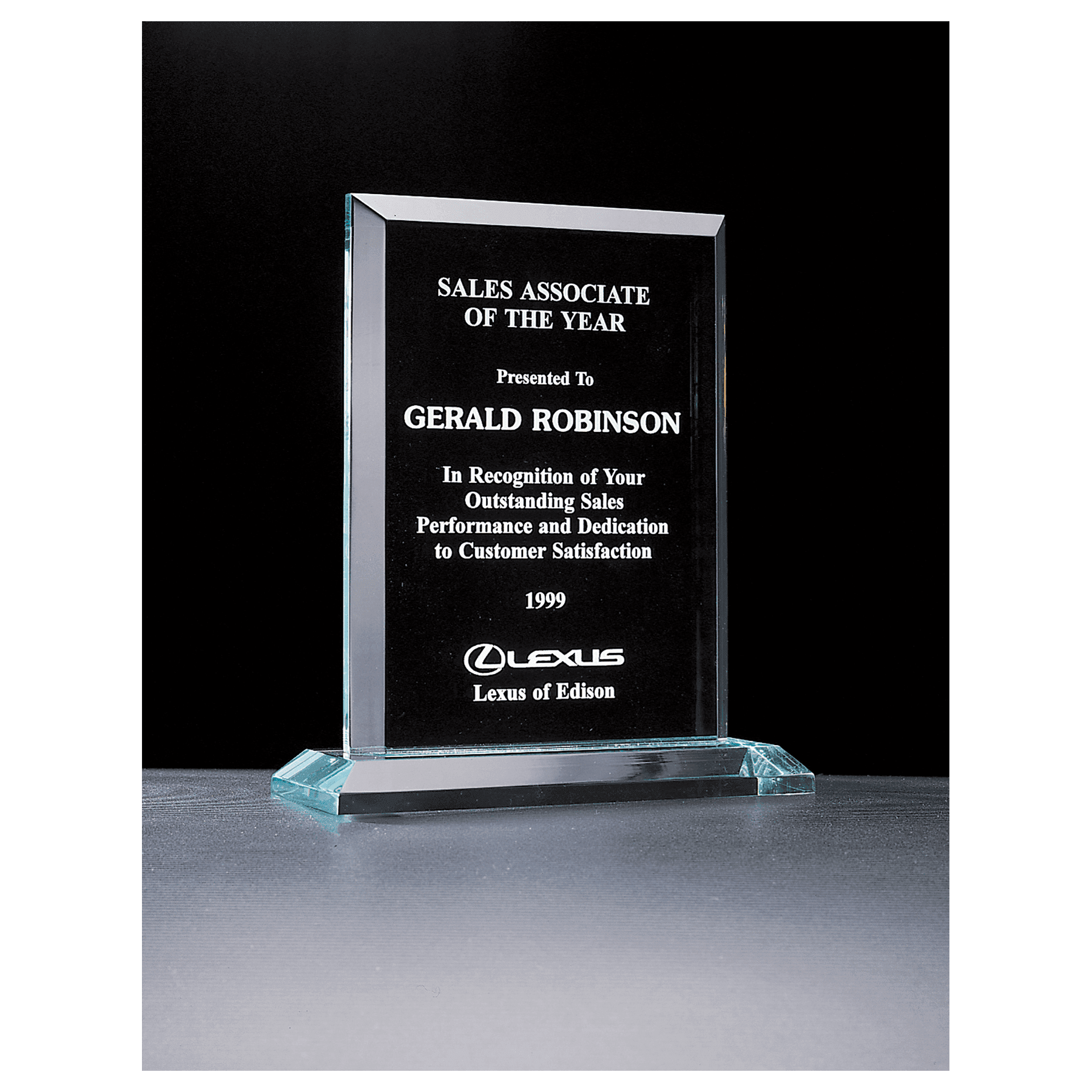 8" x 9 1/4" Apex Series Jade Acrylic Award