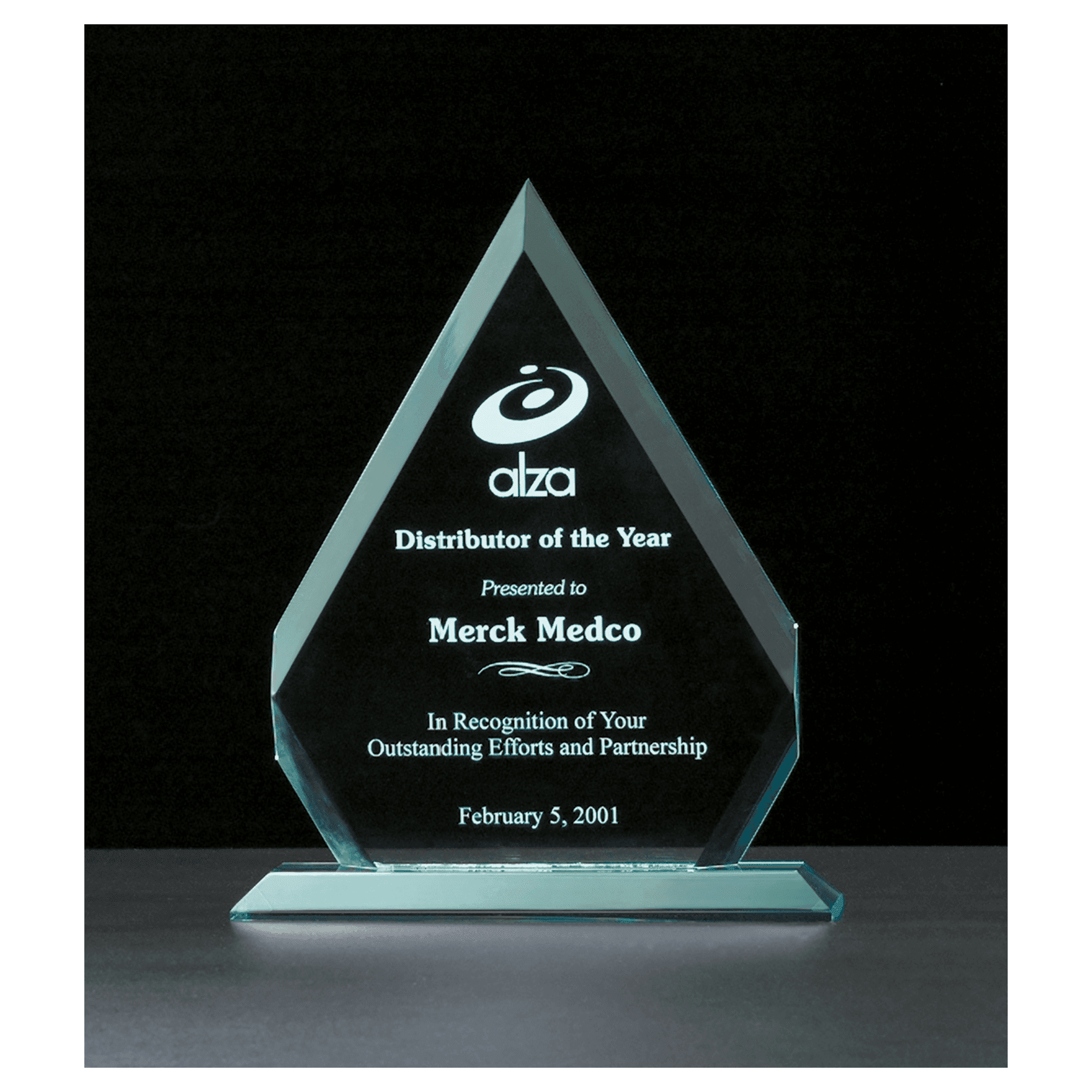 7 1/8" x 8 3/4" Arrow Series Jade Acrylic Award