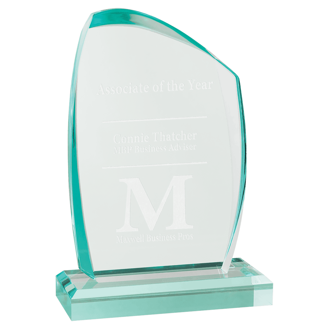 5" x 8 1/4" Tidal Series Jade Acrylic Award